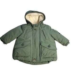 Baby Gap Infants Winter Coat Jacket with Hood Green 0-6 months